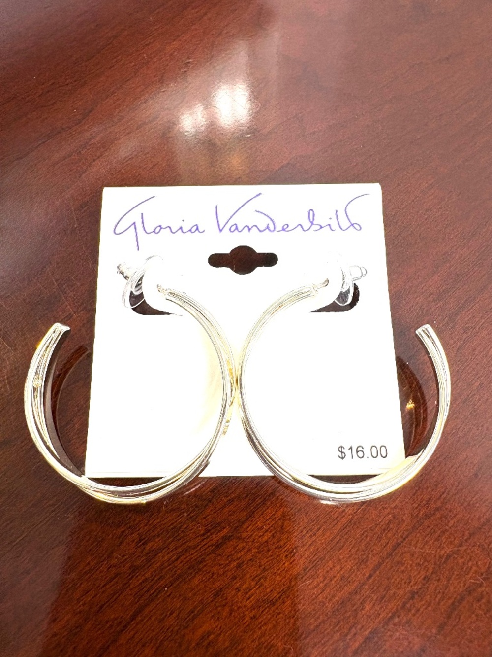 Gloria Vanderbilt Polished Silver Tone Hoop Earrings